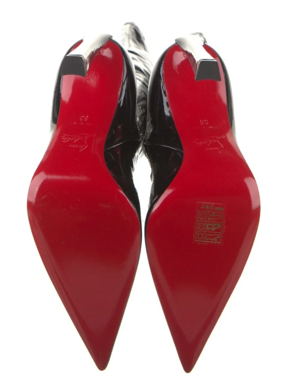 Christian Louboutin Patent Leather Thigh High Boots